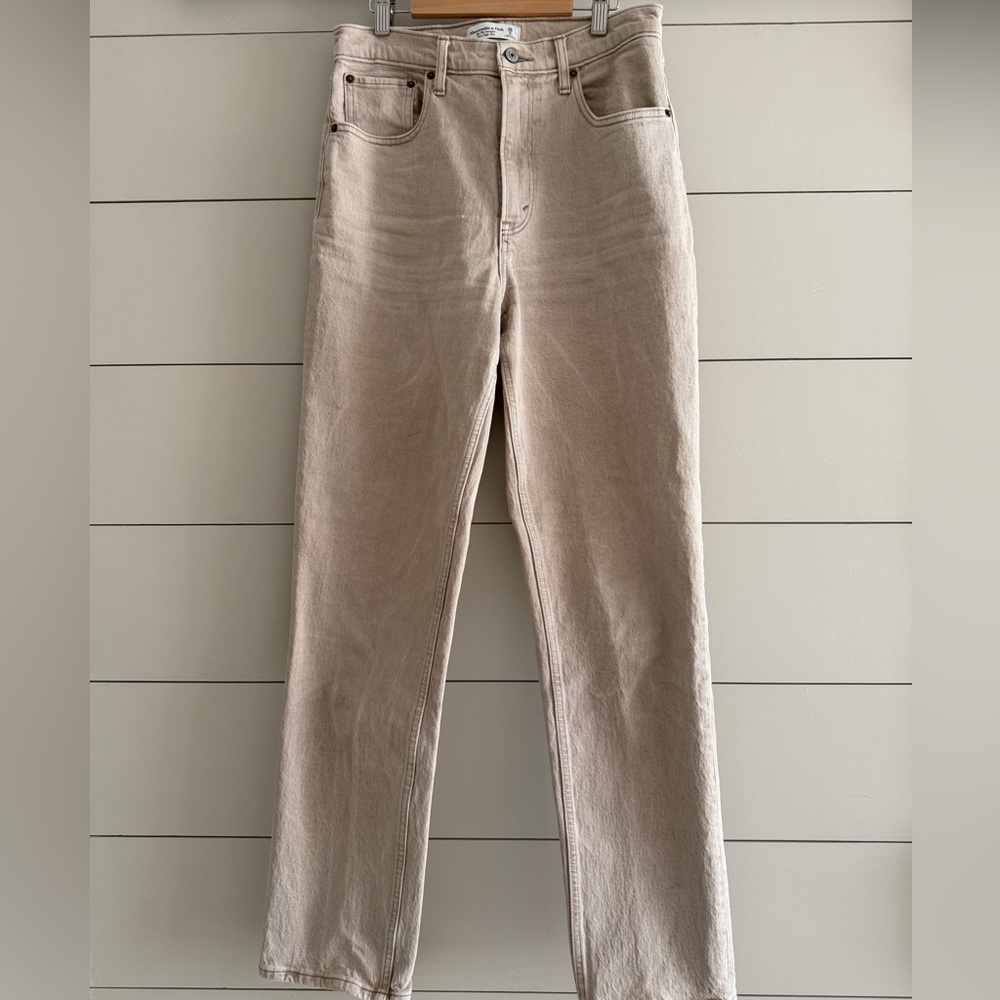 Abercrombie & Fitch Beige Straight Leg Jeans